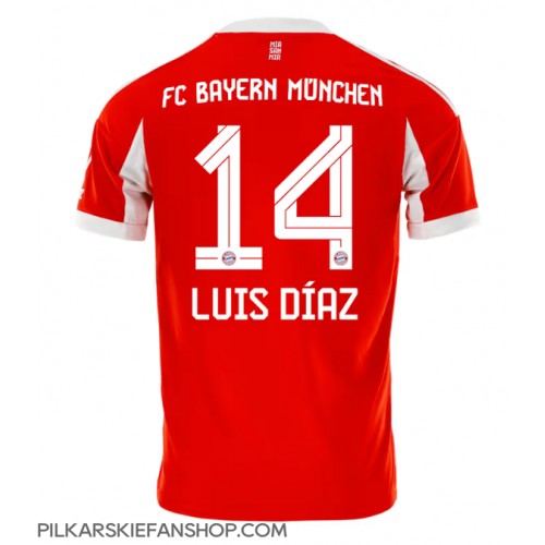 Koszulka piłkarska Bayern Munich Luis Diaz #14 Strój Domowy 2025-26 tanio Krótki Rękaw Koszulka piłkarska Bayern Munich Luis Diaz #14 Strój Domowy 2025-26 tanio Krótki Rękaw